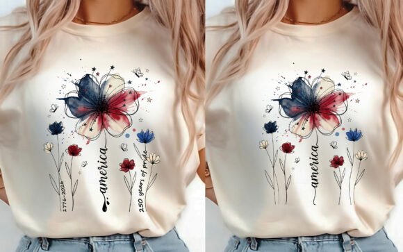 Download Boho Floral USA 250 T-shirt Design 2 PNG - Boho Collection