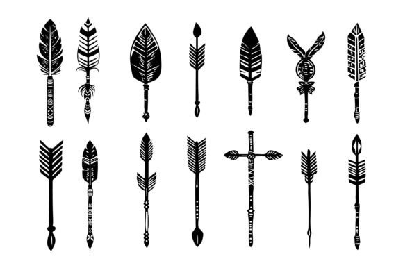 Download Boho Arrows Black Silhouette - Boho Collection
