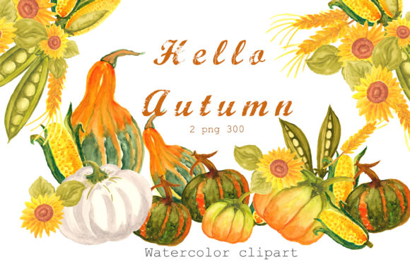 Download Watercolor Clipart Autumn,Pumpkins PNG - Watercolor clipart Collection