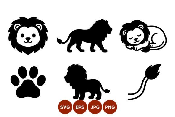 Download Cute Lion Face Paw Tail Vector - Lion face Collection