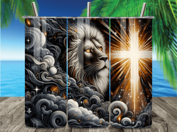 Download Majestic Lion Face Cross Tumbler Wrap - Lion face Collection