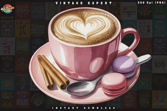 Download Watercolor Coffee and Macarons PNG - Macarons png Collection