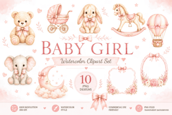 Download Baby Girl Watercolor Clipart - Premium Resources