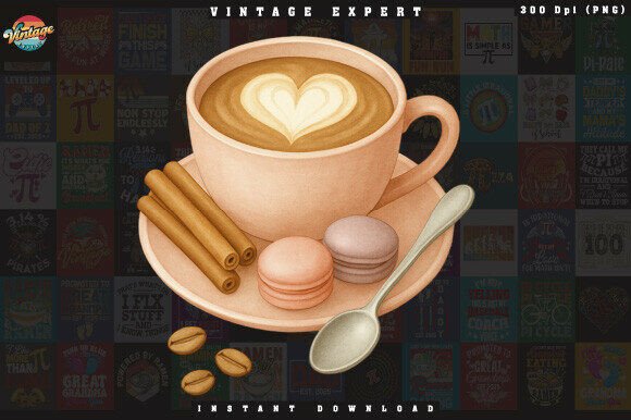 Download Watercolor Coffee Cup with Macarons PNG - Macarons png Collection