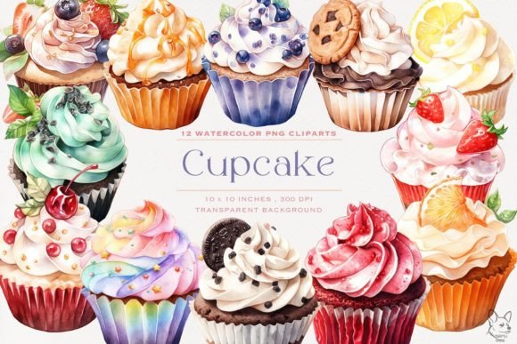 Download Cupcake Watercolor Clipart, Sweet Bakery - Watercolor clipart Collection