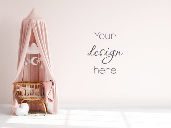 Download Nursery Wall Mockup Pink - Nursery wall Collection
