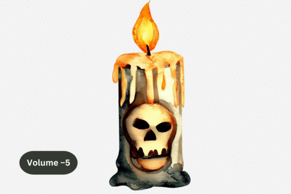 Download Halloween Candles Watercolor Clipart - Watercolor clipart Collection