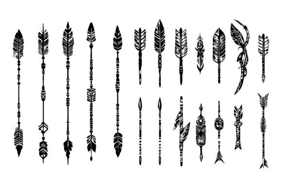 Download Boho Arrows Black Silhouette Set - Boho Collection
