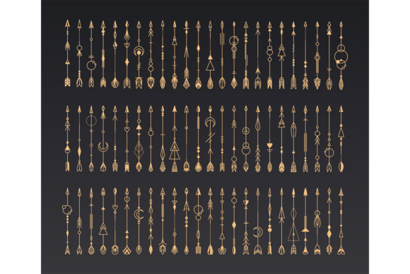 Download Decorative Golden Boho Arrows. Tribal Et - Boho Collection