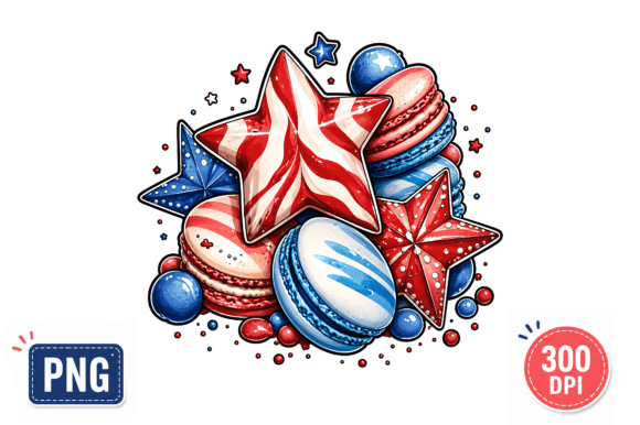 Download Patriotic Star Macarons PNG - Macarons png Collection
