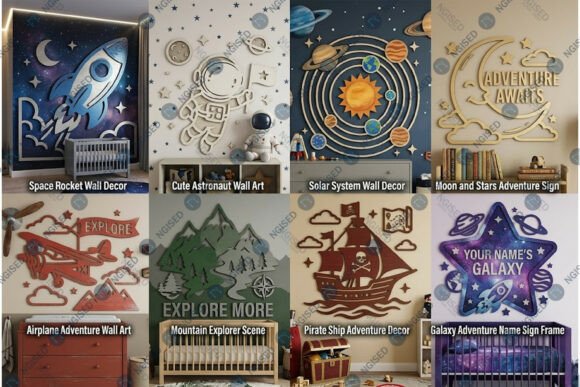 Download Space Theme Nursery Wall Art Bundle - Nursery wall Collection