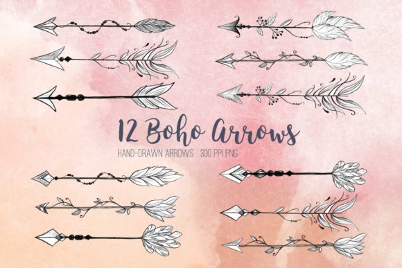 Download Hand Drawn Boho Arrows Clipart - Boho Collection
