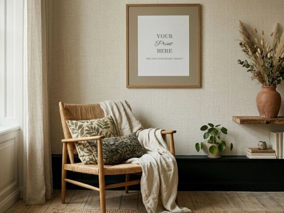 Download Square Frame Mockup Boho Interior Poster - Boho Collection