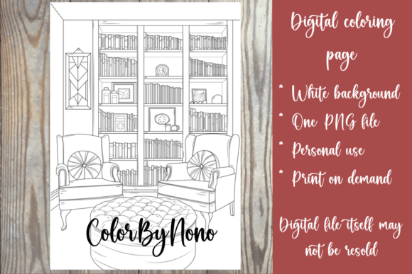 Download Boho Interior Reading Room Coloring Page - Boho Collection